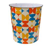 HOMESHOPA Plastic Waste Paper Basket Bin, 7.7 Litre Floral Retro Round Trash Can, Lightweight Recycling Rubbish Bin for Kitchen, Bedroom, Bathroom, Open-Top Garbage Dustbin