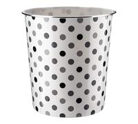 Homeshopa Plastic Waste Paper Basket Bin, 7.7Litre 1 Pack Round Wastebasket Trash Can, Lightweight Recycling Rubbish Bin for Home Office Kitchen Bedroom, Garbage Dustbin, Black & Grey Dot