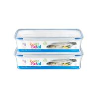 HOMESHOPA Rectangular Bacon Storage Containers, 2 Pack 1.1 Litre Plastic Leakproof Food Storage Boxes with Lids, BPA Free Stackable & Airtight, Microwave & Freezer Dishwasher Safe