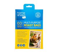 Homeshopa Roasting Cooking Bags with Clips, 60 Piece Turkey Chicken Oven Bag for Meat Poultry Fish Ham Seafood Vegetable Chicken Oven Cooking Bags, Oven & Microwave Safe, Transparent, 38 x 25 cm