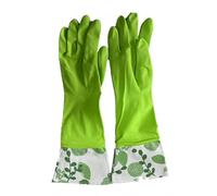 HOMESHOPA Rubber Waterproof Dishwashing Gloves, Long Cuff Household Cleaning Latex Gloves, Heavy Duty Cotton Flock Lining Strong & Flexible, Non Slip Grip Laundry Kitchen Gardening Washing (X-Large)