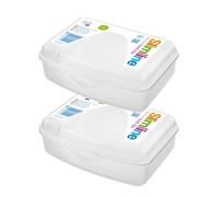 HOMESHOPA School Lunch Box, 2 Pack 1.3 Litre, BPA-Free, Airtight Sandwich Boxes, Leakproof & Stackable Reusable Food Storage Container, Fridge & Dishwasher Safe