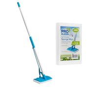 HOMESHOPA Self Wringing Sponge Mop With 1 Pack Refill, Flat Floor, Long Handle Hard Floor Cleaning, Super Absorbent, Lightweight, Non-Abrasive
