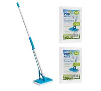 HOMESHOPA Self Wringing Sponge Mop With 2 Pack Refill, Flat Floor, Long Handle Hard Floor Cleaning, Super Absorbent, Lightweight, Non-Abrasive