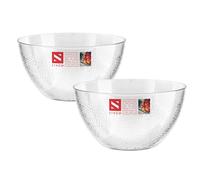 HOMESHOPA Serving Bowls, 2 Pack 60 oz Clear Plastic Mixing Bowls, Reusable Lightweight Durable Popcorn Salad Bowls, Round Multi-Use Kitchen Cooking Bowl Set for Party, Picnic, Outdoor Dining