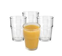 HOMESHOPA Stackable Drinking Glass, 170ml Crystal Clear Small Tumbler, Drinking Glasses for Water, Beverages & Cocktails, Transparent Glassware for Home, Kitchen & Parties, Dishwasher Safe (4)