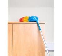 HOMESHOPA Static Duster, 2 Pack Electrostatic Rainbow Feather Duster with Bendable, Washable Head & Metal Handle, Flexible Multipurpose Cobweb Cleaner for Home, Kitchen & Furniture