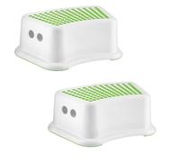 HOMESHOPA Step Stool For Kids Toddlers, 2 Pack Green Non Slip Step Up Foot Stool, Sturdy & Durable Perfect For Bathroom, Kitchen Washing Hands, Brushing Teeth, Potty Training
