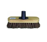 HOMESHOPA Stiff Bass Varnished Wooden PVC Deck Scrub Head, Replacement Broom Head, Durable Stiff Bristles Indoor Outdoor Floor Sweeping Brush, Fitted Fixing Bracket Connector