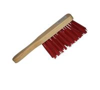 HOMESHOPA Stiff Red PVC Varnished Hand Brush, 11.5 Inch Heavy Duty Varnished Wooden Handle Scrubbing Brush for Indoor Outdoor, Garden, Garage & Workshop Cleaning