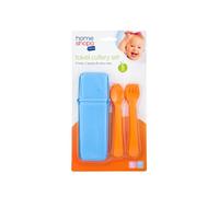 HOMESHOPA Travel Cutlery Sets with Case, 5pc Blue/Orange Baby Utensils, Kids Fork Knife Spoon Set, BPA Free Portable Plastic Flatware, Lightweight & Reusable, Ideal for Camping, Picnic & Daily Use