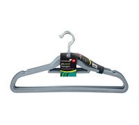 HOMESHOPA Velvet Coat Hangers, 20 Pack Heavy Duty Clothes Hangers with Tie Bar, Slim Velvet Non-Slip Suit Hangers, 360 Degree Swivel Hook, Durable, Sturdy Space Saving Coat Hangers for Trousers-Grey