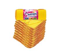 HOMESHOPA Yellow Dusters Cleaning Cloth, 15 Pack Jumbo Cotton Multi Purpose Absorbant Kitchen Towel Cloth for Polishing, Dusting, Household Furniture Window Car Cleaning, Washable Reusable, 35 x 45cm