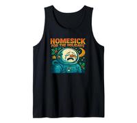 Homesick for The Holidays Snowman Astronaut Art Tank Top