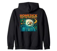 Homesick for the Holidays Snowman Astronaut Art Zip Hoodie