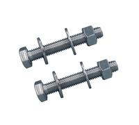 Homesmart 2 Pack Screw Bolts M12 x 20mm, Washers & Nuts, Grade 8.8 Zinc Plated Threaded Design, Sturdy Nuts & Hexagonal Bolts for DIY Projects, Industry Mechanical Work, Secure Fastening of Workpieces
