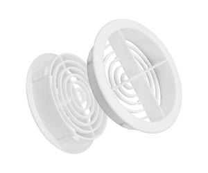 HomeSmart 4 Pack 68mm White Plastic Round Soffit Air Vents | UV Resistant UPVC Push-in Roof Disc for Fascia | Long-Lasting, Durable, and Weatherproof Circular Soffit Vent for Optimal Ventilation