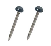 Homesmart 50 Pack 30mm Anthracite Grey UPVC Poly Top Pins Nails | UV Resistant Stainless Steel Plastic Headed Polypins for Durable and Weatherproof Fixing of Soffits, Fascias, and Roofline Trims