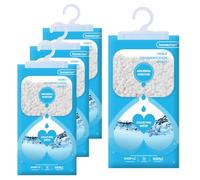 Homesmart Pack of 3 Wardrobe Dehumidifier Hanging Bags Moisture Absorber | 220g Each Disposable Moisture, Humidity, Damp Absorber for Home, Prevents Mould, Mildew, Condensation in Wardrobes Unscented