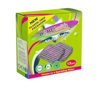 HOMESmith 12 Pack Soap Pad - Scouring Cleaning Steel Wool Scrub Wash Hob Oven Kitchen Sink