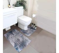 HOMESmith 2-piece Bathmat Set, Non-Slip and Absorbent, machine washable bathroom mat, Design 9