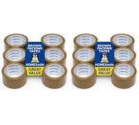 HomeSmith Brown Packing Tape 1 Roll - Strong Parcel Tape 48mm x 66m, Multipurpose Adhesive Tape for Moving Boxes, Office, Home or Commercial Use (Pack of 2)