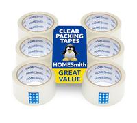 HOMESmith Clear Packing Tape 72 Rolls - Bulk Buy Parcel Tape 48mm x 66m for Commercial Packaging, Moving House, Office, or Warehouse Use