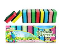 HOMESmith Dish Washing Sponge, Foam, Mix Colours, Pack of 10
