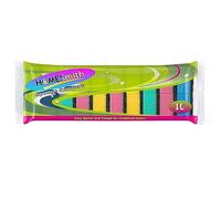 HOMESmith Dual Sided Dish Washing & Cleaning Sponges-Absorbent, Non-Scratch, Reusable Scourers-1 x 10 Packs, Foam, Mix Colours