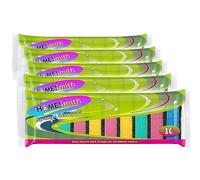 HOMESmith Dual Sided Dish Washing & Cleaning Sponges-Absorbent, Non-Scratch, Reusable Scourers-5 x 10 Packs, Foam, Mix Colours