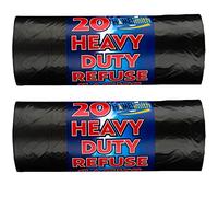 HOMESmith Eco 40 Heavy Duty Black Refuse sacks, Bin Bags, Pack of 40 garbage bags