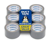 HOMESmith Grey Duct Tape 48mm x 10m - Strong Multipurpose Repair & Sealing Tape - Bulk Value Pack of 3 Rolls
