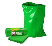 HOMESmith Large Heavy Duty Garden Sacks Builders and DIY Choice Rubble Bags - Pack of 10, Green