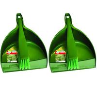 HOMESmith Made in Italy Dustpan & Brush Set, Green (Pack of 2)