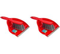 HOMESmith Made in Italy Dustpan & Brush Set, Red (Pack of 2)