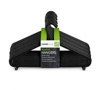 HOMESmith Plastic Clothes Hangers 25 Pack, Strong Everyday Wardrobe Hangers for Shirts, Trousers & Jackets, Black