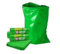 HOMESmith Super Large Heavy Duty Green Garden Waste Bags - 30x Extra Strong Reusable Rubble Sacks - Tear-Resistant & Recyclable - Generous Capacity for Grass, Soil, DIY & Landscaping Waste
