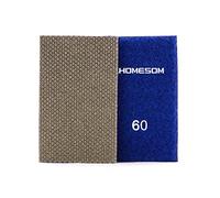 HOMESOM 2pcs Diamond Sandpaper Polishing Abrasive Paper,Hook Loop Back Electroplated Hand Polishing Sheet For Concrete Granite Glass(60 Grit)