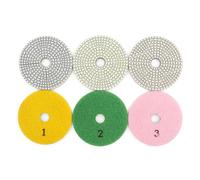 HOMESOM 4 Inch 3-Step Polishing Pads for Granite, Marble, Quartz & Concrete - Wet/Dry Use - 3 Pcs (Step 1-2-3)