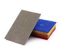 HOMESOM 4pcs Diamond Sandpaper Polishing Abrasive Paper,Hook Loop Back Electroplated Hand Polishing Sheet For Concrete Granite Glass(60/120/200/400 Grit)