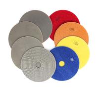 HOMESOM 5 Inch 4 Pcs Electroplated Diamond Polishing Pads for Stone Ceramic Metals Granite Marble Grinding for Sander Grinder(Grit 60 120 200 400)
