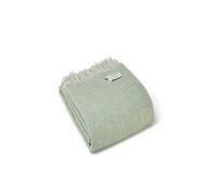 HomeSpace Direct 100% Pure New Wool Dartmoor Throw Blanket Made in Wales - Green
