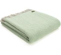 HomeSpace Direct 100% Pure New Wool Herringbone Throw Blanket Made in Wales - Silver