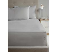 HomeSpace Direct 180TC Percale Fitted Sheet 16" & Pillowcase Pair in Grey | Size: Super King HomeSpace Direct Grey Super King