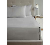 HomeSpace Direct 180TC Percale Fitted Sheet and Pillowcase Pair - Grey - King
