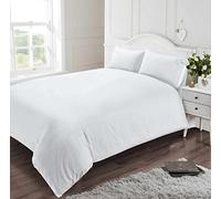 Homespace Direct 400 Thread Count 100% Egyptian Combed Cotton Duvet Cover Set White Double