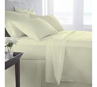 Homespace Direct 400 Thread Count 100% Egyptian Combed Cotton Fitted Sheets Cream Single