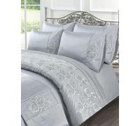 HomeSpace Direct Amara Silver Duvet Cover Set - Double