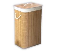 HomeSpace Direct Bamboo Laundry Hamper Basket Oblong Natural