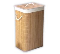 HomeSpace Direct Bamboo Laundry Hamper Basket Oblong Natural HomeSpace Direct Natural
